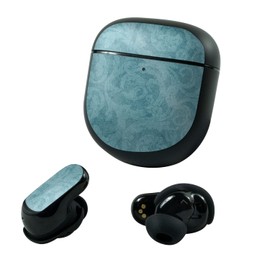 MightySkins Glossy Glitter Skin Compatible with Bose QuietComfort Earbuds II (2022) - Baby Blue Jacquard | Protective, Durable High-Gloss Glitter Finish | Easy to Apply and Change | Made in The USA