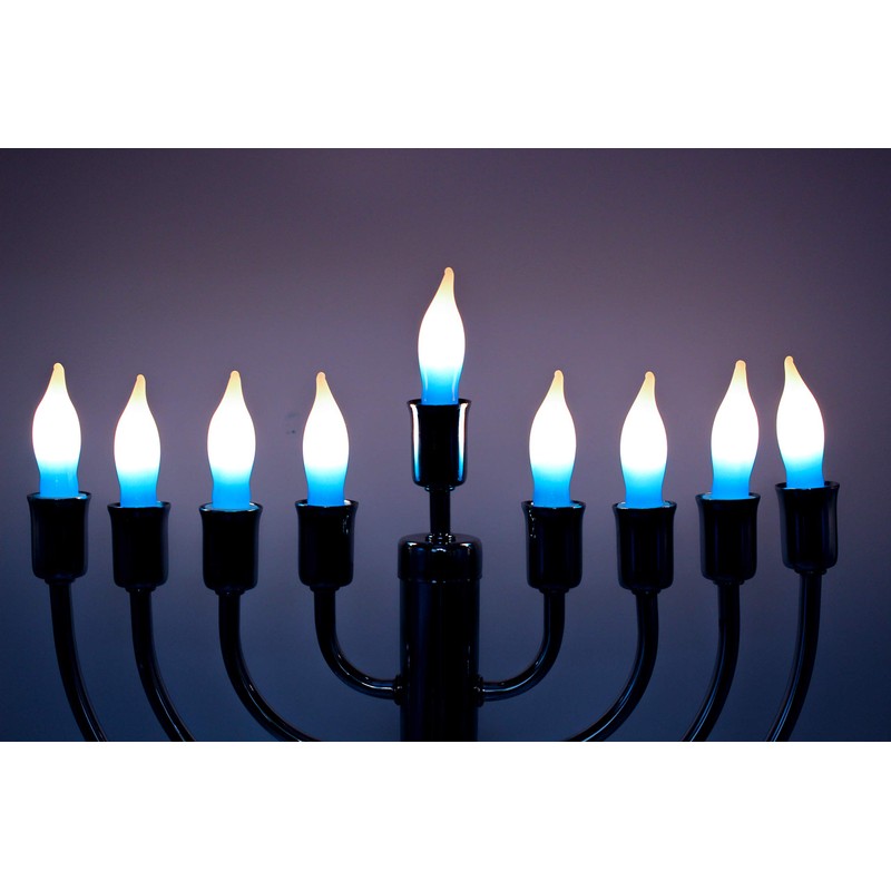 The Dreidel Company Menorah Bulbs, 10 Blue and White Electric