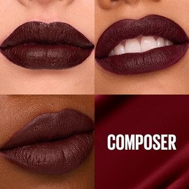 Maybelline Super Stay Matte Ink Maquillaje de Labial Líquido, Color de Alto Impacto de Larga Duración, Hasta 16H de Uso, Composer, Marrón Cereza, 1 Un