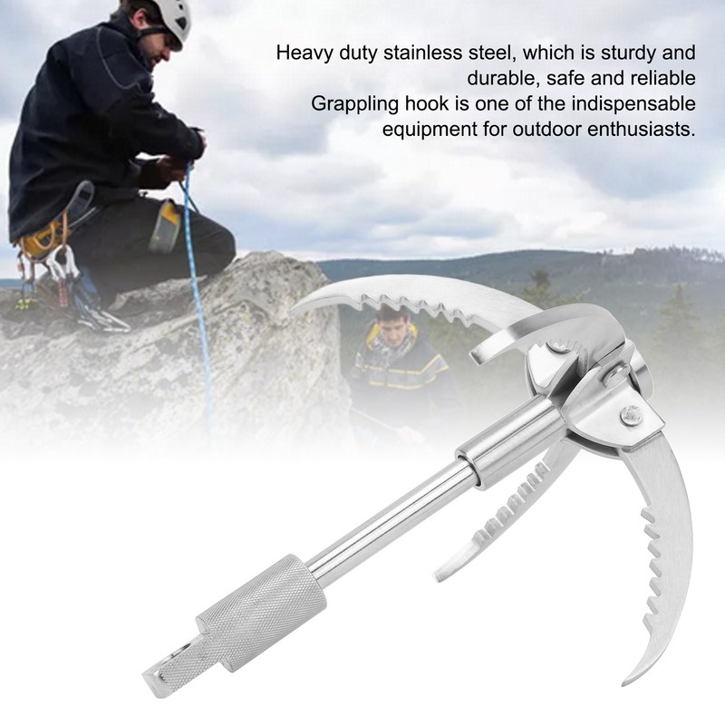 Climbing Grappling Hook Stainless Steel Grappling Hook Folding Claw for