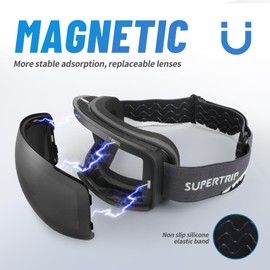 Supertrip Ski Goggles for Men Womens, Interchangeable Lens skiing goggles, Anti-fog Over Glasses Snowboarding Goggles Snow Snowboard Goggles