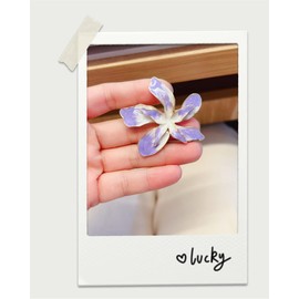Enamel Flower Brooch for Women Romantic Light Purple Art Brooch in Gold Plating Decoration Accessories for Clothes Bag Jewelry Gift