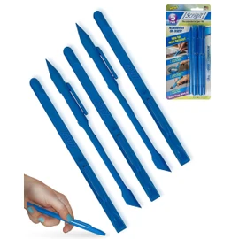 Scrigit Scraper No-Scratch Plastic Scraper Tool, 5 Pack - The Handy Multi-Use Scraping Tool for Removing Food, Labels, Stickers, Paint, Grease - Easy to Hold, Reaches Tight Spaces and Crevices