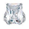 PalmBeach Platinum-Plated Emerald Cut Cubic Zirconia Split Shank Bridge Engagement