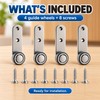 Sliding Door Roller Wheels for Smooth Movement – 4-Piece Metal
