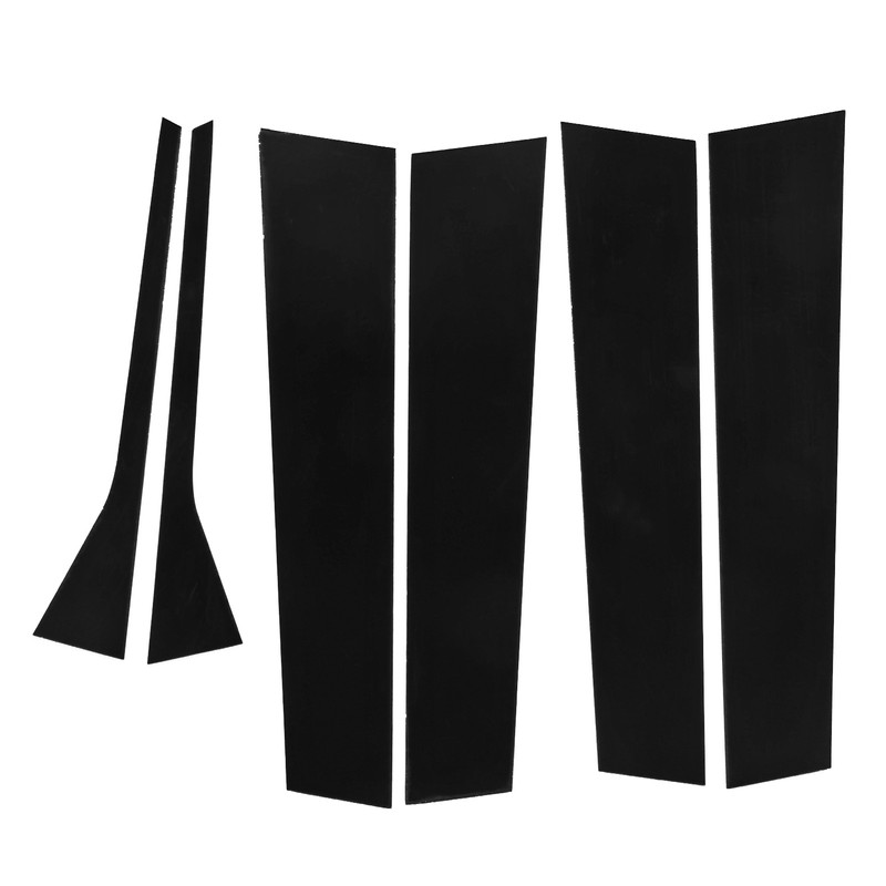 6 Pcs Side Door Window Cover Gloss Black Mirror Effect