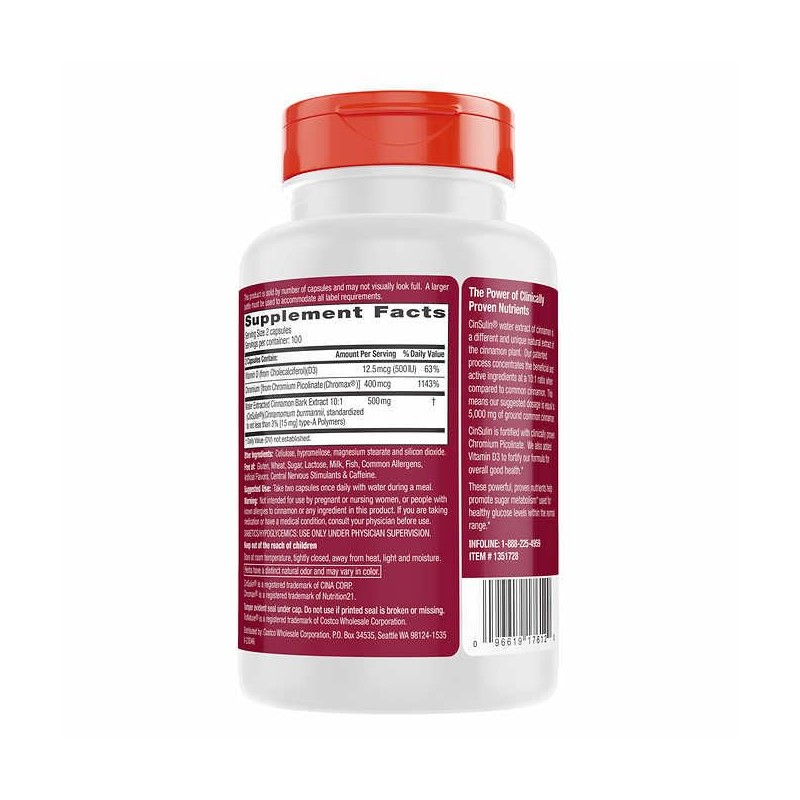 Generic Tru-Nature Cinsulin Advanced Strength Cinnamon Concentrate 500mg, 200 Vegetarian