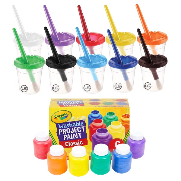Kids Paint Set - Kids Paint with Toddler Art Supplies Included, Washable Paint for Kids with Toddler Paint Brushes and Paint Cups, Complete Toddler Painting Set, Paint for Kids Supplies