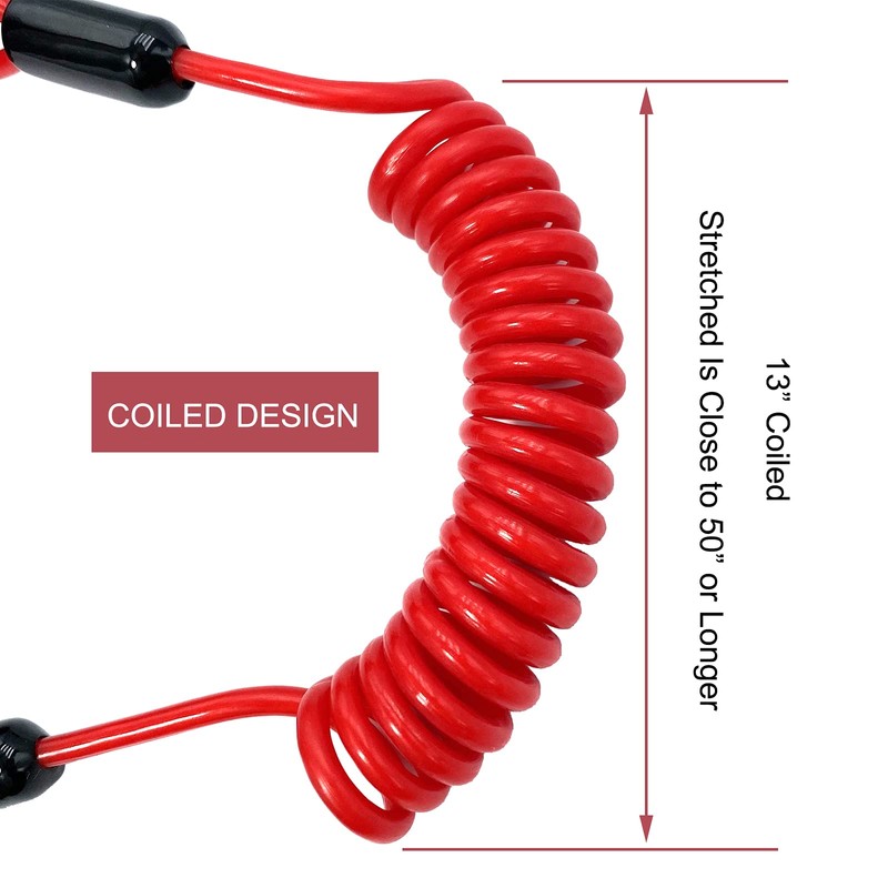 Boat Engine Emergency Stop Switch Safety Lanyard Cord Replacement for