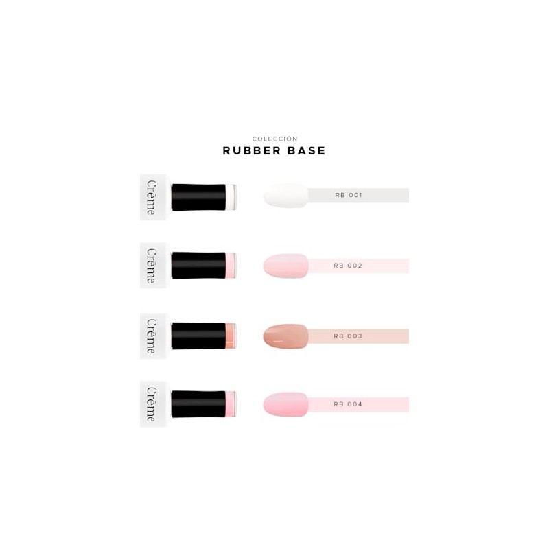 Set 4 tonos Rubber Base Esmalte en Gel para Aplicación