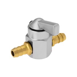 VGOL 1PC Fuel Tap 8mm Metal Inline Petrol On-Off Fuel Tap Switch for Motorcycle On-off ATV Scooter Fuel Petrol Tap Switch Petrol Gas Fuel Tap Petcock Valve Silver