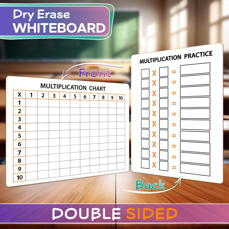 SCRIBBLEDO Dry Erase Multiplication Chart Whiteboard 9" x 12" Multiplication