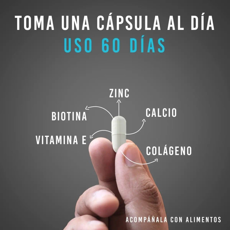 Biotina Colágeno Vitamina Zinc Calcio Cápsulas Lifeed5