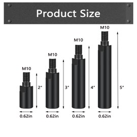 4-Piece M10x1.5 Angle Grinder Extension Kit – 2",3",4",5" Extension Rod – Universal Fit for M10x1.5 Thread Grinders & Polishers for Car Polishing & Wood Carving,Tight Spaces & DIY Projects
