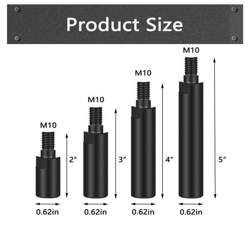 4-Piece M10x1.5 Angle Grinder Extension Kit – 2",3",4",5" Extension Rod
