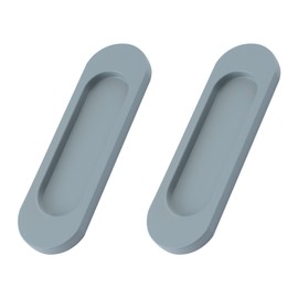 MOROBOR Self-Stick Oval Sliding Door Pulls, 2pcs Aluminum Alloy Hidden Recessed Pull Handle for Sliding Barn Door, Closet,Cabinet,Drawers (Brushed Steel, 100mm)