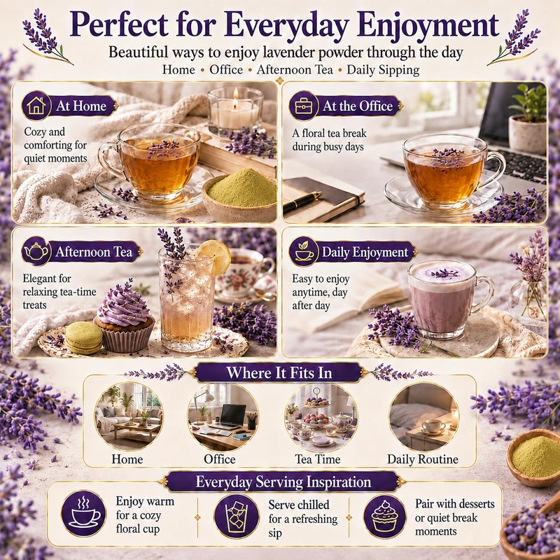 WOTIHA Culinary Grade Lavender Powder (17.6 oz) - 100% Pure