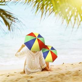 21inch Fishing Umbrella Hat Adjustable Elastic Headband Sun Rain Umbrella Hat Cap for Adult Kid Party Fishing Gardening Camping Golf Beach Umbrella Hat Umbrella Cap Fish Cap Headwear Sunhat Rain Cap