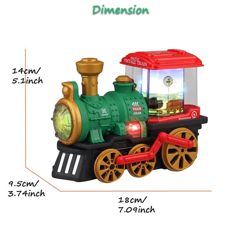 Miracland Retro Steam Train with Mist Spray Function, Vintage Steam