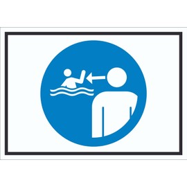 HB-Druck Kinder in Wassereinrichtungen beaufsichtigen Symbol Schild A2 Rückseite selbstklebend