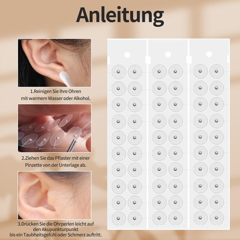100 adesivi per seme auricolari, per agopuntura, trasparenti e impermeabili,