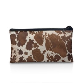 Suhoaziia Brown Cow Print Pencil Case Large Capacity Pencil Pouch Aesthetic for Girls Boys Women Men Pen Bag Office Stationery Organizer Simple Pencil Bag Pencil Organizer Case for Adult Kids
