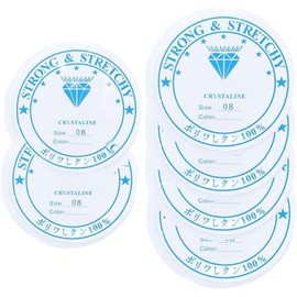 Voarge 6 x Jewellery Thread Elastic Rubber Thread Transparent for Bracelets Transparent Tear-Resistant Thread for Bead Jewellery Bracelets Crafts Beads Thread (0.8 mm), Random Colour