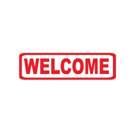 CrownVinyl.com WELCOME Door Sign Vinyl Decal Sticker - Door Window Wall - Business Office Home - Red