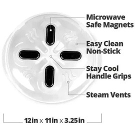Unbranded 2PCS Magnetic Microwave Anti Splatter Cover Plate Guard Lid With Steam Vent
