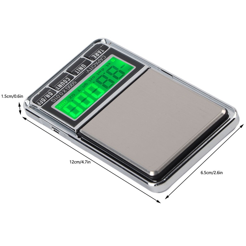 Electronic Jewelry Scale Pocket Digital Carat Scales with Green Backlight