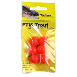FTM Trout Unisex - Adult 10C8070361C10 Pilot Balls Trout Bite Alarm Round Trout Pilots Floats (Red, 15 mm), Colourful, Normal