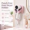 Wall Mounted Hair Dryer Holder for Bathroom Storage – Punch-Free