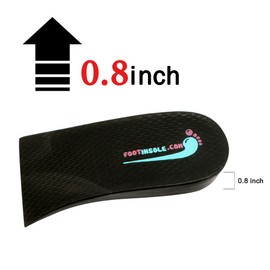 footinsole Height Increase Shoes Insoles Lift Kit 0.8 inches Heels Inserts (Black, 3 Pairs)