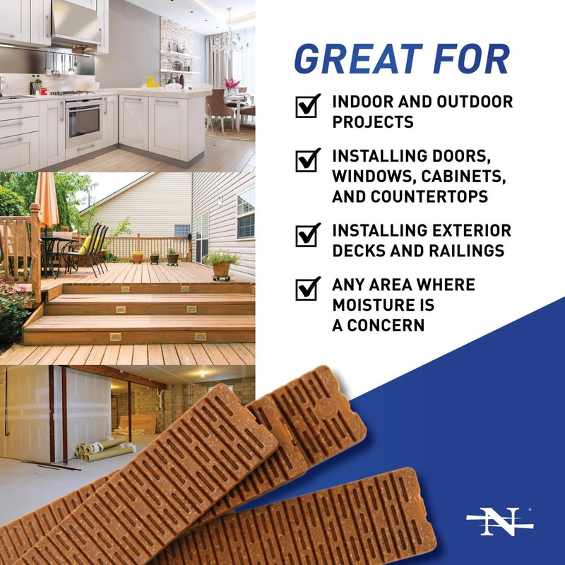Nelson Wood Shims, 8-inch 12-Pack Composite Bundle