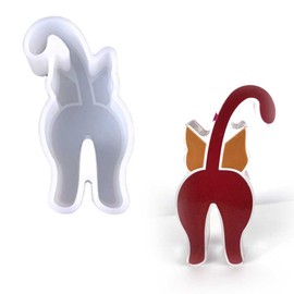 Duawenki Cat's Back Shape Car Freshie Silicone Mold for Making Soap Aroma Beads Car Freshie Candle Pendant Resin
