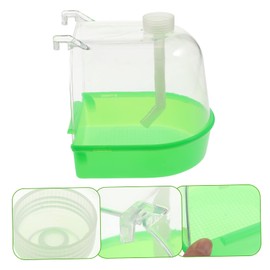 GANAZONO Multifunction Bird Bath Cage with Hole Covered Water Feeder for Small Birds Canaries Budgies and Parrots Easy to Clean and Promote Healthy Bathing Habits