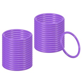 PATIKIL 3.5 Inch Plastic Ring Throwing Rings for Bottles, Pack of 30 Plastic Carnival Rings for Outdoor Speed and Skill Exercises, Purple