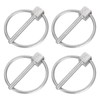 uxcell 4Pcs 1/8" x 1" Linch Pin with Ring, Stainless