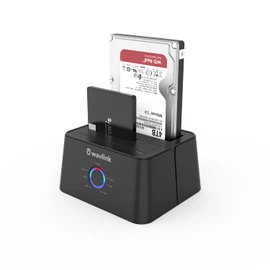 WAVLINK USB-C and USB 3.0 to SATA Dual Bay External Hard Drive Docking Station for All 2.5/3.5 Inch SATAⅠ/Ⅱ/ⅢSSD HDD, Support 2×8TB &UASP with Offline Clone/Backup Function