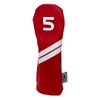 Red and White Sunfish Leather Golf Headcover 5 Piece Set