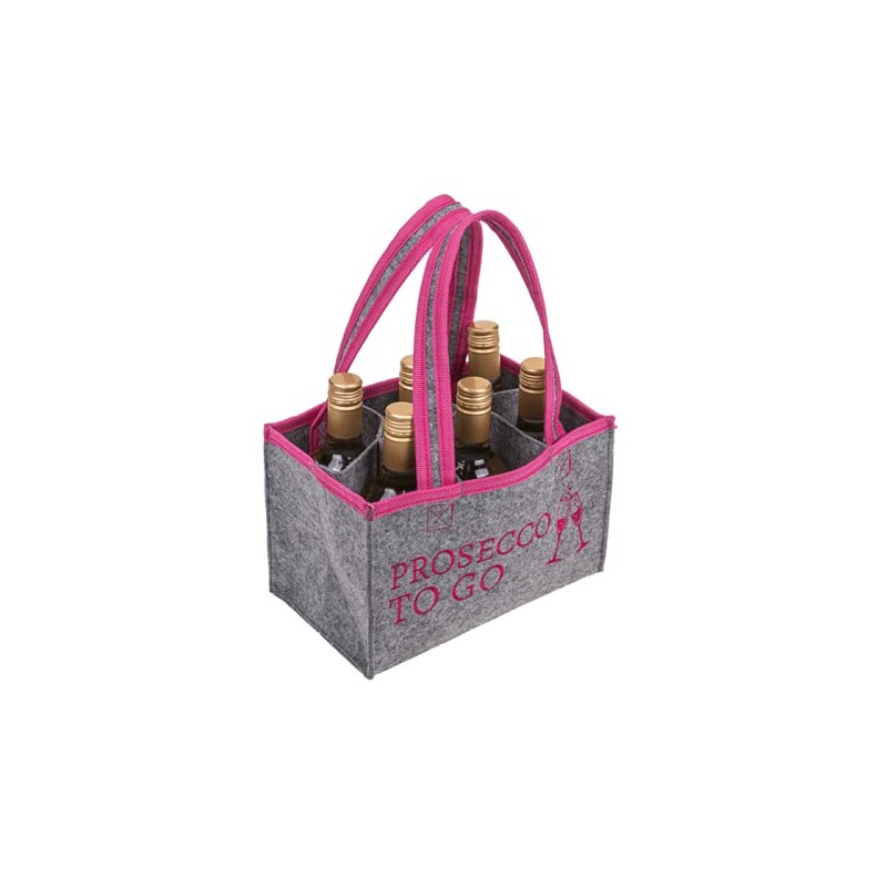 mucHome Prosecco To Go Women's Felt Handbag for 6 Bottles