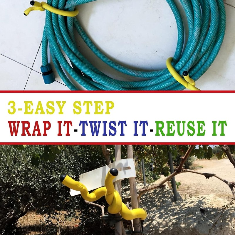 Andalus Twist Rubber Ties, 17-Inch Long, Assorted Colors, Reusable Twist