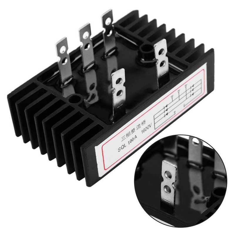 Fafeicy SQL100A Three Phase Diode Bridge Rectifier, 1600V Black Three