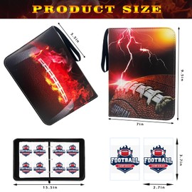 Football Card Binder with Sleeves, Trading Cards Album Fits 400 Cards with 50 Removable Pages, Cards Storage Organizer Fit for Sport Trading Cards