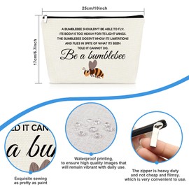 Bumblebee Gifts Bee Gifts for Women Makeup Bag Bumblebee Themed Inspirational Gift for Her Friends Honeybee Cosmetic Bag Bee Lover Gift for Beekeeper Gardener Sister Teacher Wife Travel Toiletry Pouch