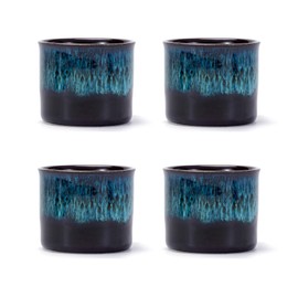 RISTEASO Espresso Cups Set of 2, Ceramic Espresso Cups, Expresso Shots Cups, 2.5oz Tea Cups, Demitasse Cups (4, full magic blue)