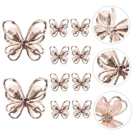 Healvian 30pcs Rhinestone Inlaid Butterfly Nail Art Decals DIY Manicure Patch for Charming Fingernail Decorations