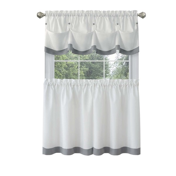 Achim Home Furnishings Lana Window Curtain Tier Pair and Valance