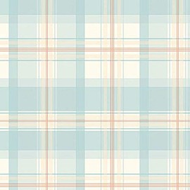 Manhattan comfort NWAB27603 Bridgeport Series Vinyl Plaid Design Large Wallpaper Roll, 20.5" W x 32.7' L, Blue/Red/Cream/Off White