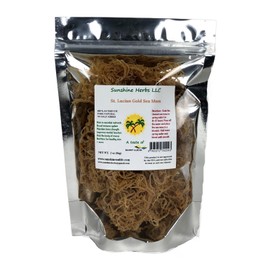 Sunshine Herbs LLC St. Lucian Gold Sea Moss, Organic Vegan, Premium Quality, Grown Naturally, 2 Ounces
